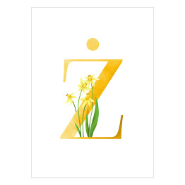 Plakat samoprzylepny Roślinny alfabet - litera Ż jak żonkil