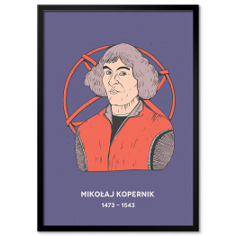 Plakat w ramie Mikołaj Kopernik - znani naukowcy - ilustracja