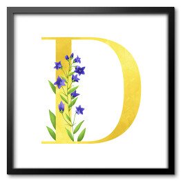 Obraz w ramie Roślinny alfabet - litera D jak dzwonek