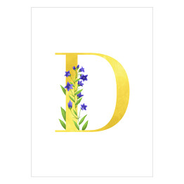 Plakat samoprzylepny Roślinny alfabet - litera D jak dzwonek