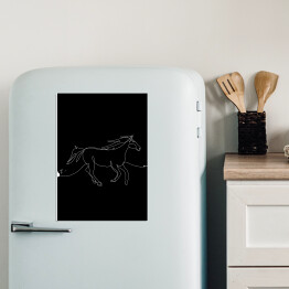 Magnes dekoracyjny Galopujący koń - czarne konie