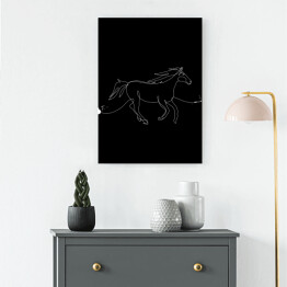 Obraz na płótnie Galopujący koń - czarne konie