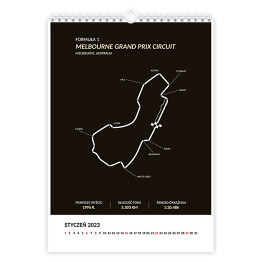 Kalendarz 13-stronicowy Kalendarz z torami wyścigowymi F1