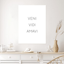 Plakat samoprzylepny "Veni Vidi Amavi"- typografia