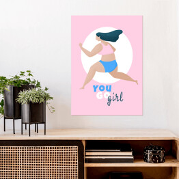 Plakat samoprzylepny "You go girl!" - ilustracja