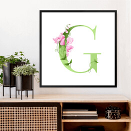 Obraz w ramie Roślinny alfabet - litera G jak groszek