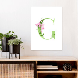 Plakat Roślinny alfabet - litera G jak groszek