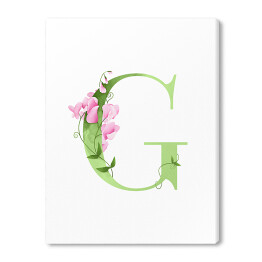 Obraz na płótnie Roślinny alfabet - litera G jak groszek