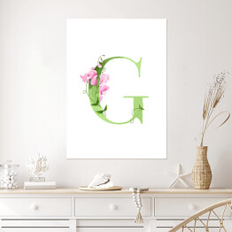 Plakat Roślinny alfabet - litera G jak groszek