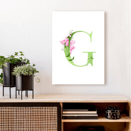 Obraz na płótnie Roślinny alfabet - litera G jak groszek