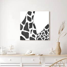 Obraz na płótnie Czarno białe żyrafy - akwarela