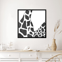 Obraz w ramie Czarno białe żyrafy - akwarela