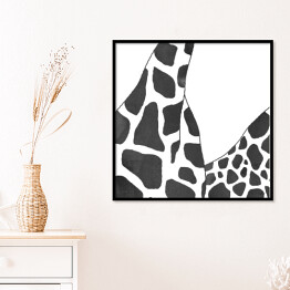 Plakat w ramie Czarno białe żyrafy - akwarela