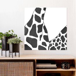 Plakat samoprzylepny Czarno białe żyrafy - akwarela