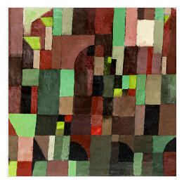 Plakat samoprzylepny Paul Klee Red and Green Architecture Reprodukcja obrazu