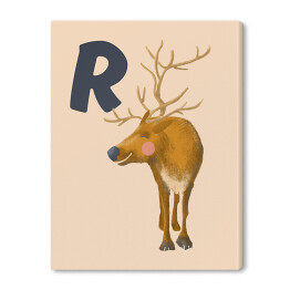 Obraz na płótnie Alfabet - R jak renifer
