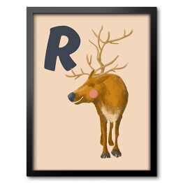 Obraz w ramie Alfabet - R jak renifer