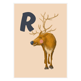 Plakat samoprzylepny Alfabet - R jak renifer