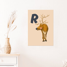 Plakat Alfabet - R jak renifer