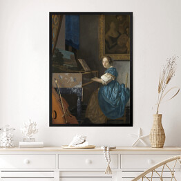 Obraz w ramie Jan Vermeer Dziewczyna siedząca przy klawesynie Reprodukcja