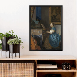 Obraz w ramie Jan Vermeer Dziewczyna siedząca przy klawesynie Reprodukcja