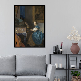 Plakat w ramie Jan Vermeer Dziewczyna siedząca przy klawesynie Reprodukcja