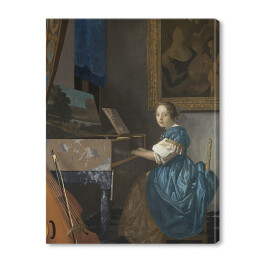 Obraz na płótnie Jan Vermeer Dziewczyna siedząca przy klawesynie Reprodukcja