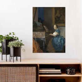 Plakat Jan Vermeer Dziewczyna siedząca przy klawesynie Reprodukcja