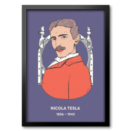 Obraz w ramie Nicola Tesla - znani naukowcy - ilustracja