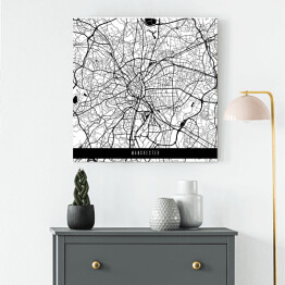 Obraz na płótnie Mapy miast świata - Manchester - biała