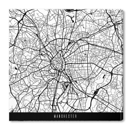 Obraz na płótnie Mapy miast świata - Manchester - biała