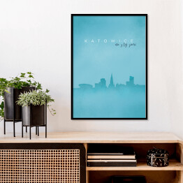 Plakat w ramie Katowice, panorama miasta
