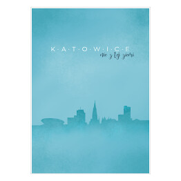 Plakat samoprzylepny Katowice, panorama miasta