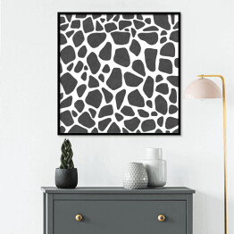 Plakat w ramie Żyrafa - czarno biały deseń
