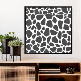 Obraz w ramie Żyrafa - czarno biały deseń