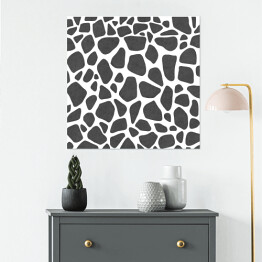 Plakat samoprzylepny Żyrafa - czarno biały deseń