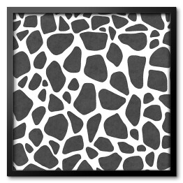 Obraz w ramie Żyrafa - czarno biały deseń