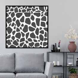 Plakat w ramie Żyrafa - czarno biały deseń