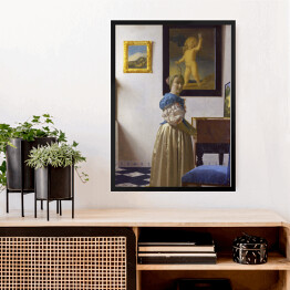 Obraz w ramie Jan Vermeer Kobieta stojąca przy klawesynie Reprodukcja