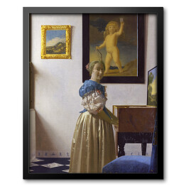 Obraz w ramie Jan Vermeer Kobieta stojąca przy klawesynie Reprodukcja