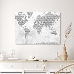 Obraz na płótnie Mapa świata z motywem jasnych cegieł