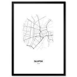 Plakat w ramie Mapa Słupska w kole