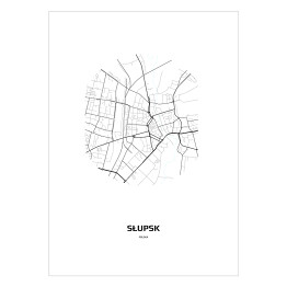 Plakat samoprzylepny Mapa Słupska w kole