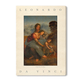 Leonardo da Vinci "Święta Anna Samotrzecia" - reprodukcja z napisem. Plakat z passe partout