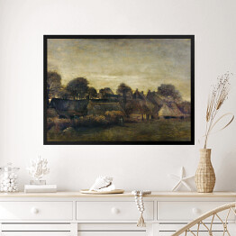 Obraz w ramie Vincent van Gogh Farming Village at Twilight. Reprodukcja