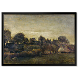 Plakat w ramie Vincent van Gogh Farming Village at Twilight. Reprodukcja