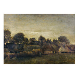 Plakat samoprzylepny Vincent van Gogh Farming Village at Twilight. Reprodukcja