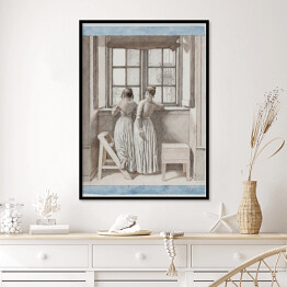 Plakat w ramie C. W. Eckersberg Przy oknie w studio artysty Reprodukcja obrazu