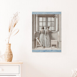 Plakat samoprzylepny C. W. Eckersberg Przy oknie w studio artysty Reprodukcja obrazu