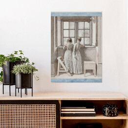 Plakat samoprzylepny C. W. Eckersberg Przy oknie w studio artysty Reprodukcja obrazu